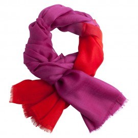 Tofarvet pashmina sjal i violet og rød