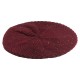 Vinrød beret med nister i cashmere strik