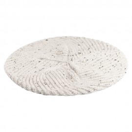 Hvid baret med nister i cashmere strik